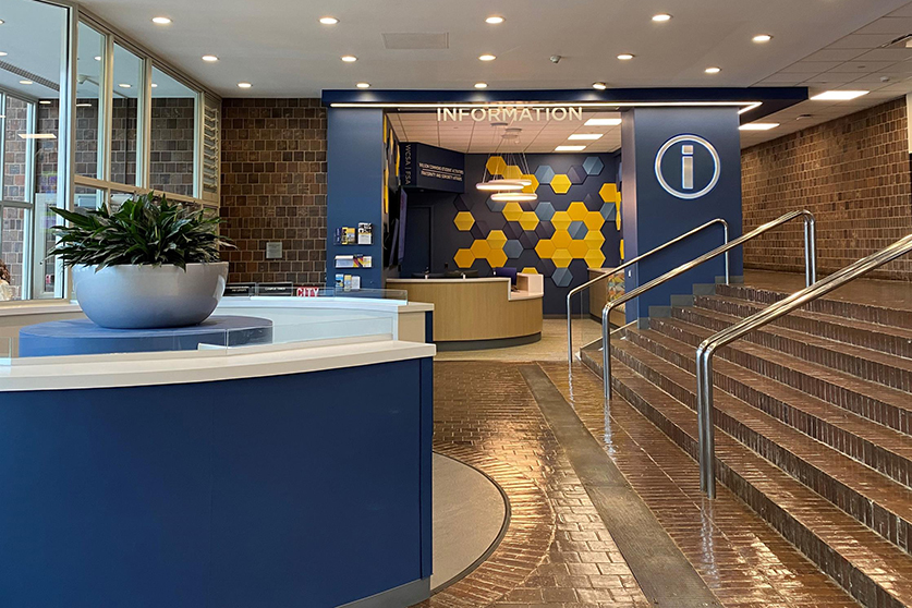 An exterior view of the USL operations office entrance.