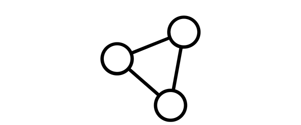 An icon of three circles connected by a line.